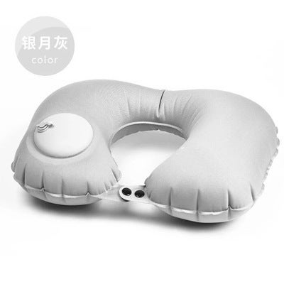 Inflatable U-Shaped Neck Pillow for TravelMilk silk U pillow Gray Milk silk U pillow Gray 