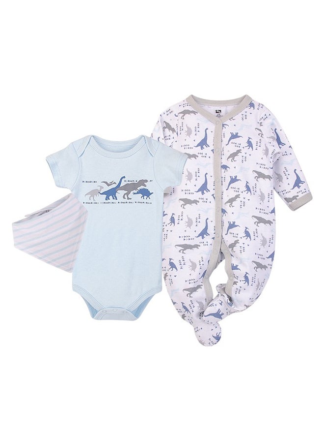 hudson baby طقم ملابس للأطفال 3 قطع ديناصورات، 3 - 6 أشهر - Image 1