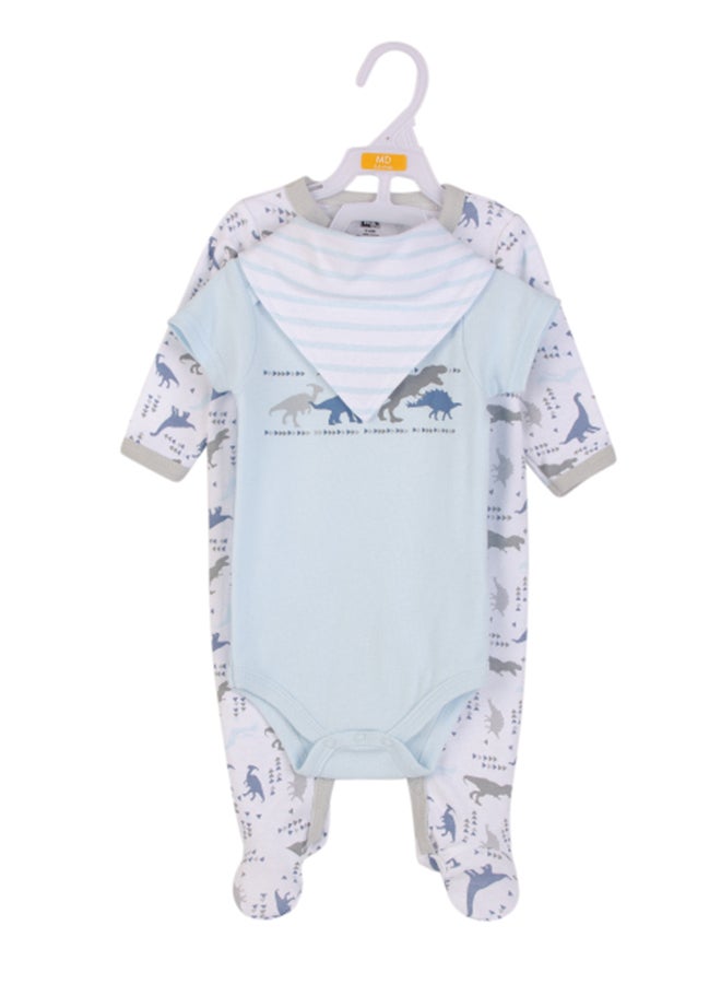 hudson baby طقم ملابس للأطفال 3 قطع ديناصورات، 3 - 6 أشهر - Image 2