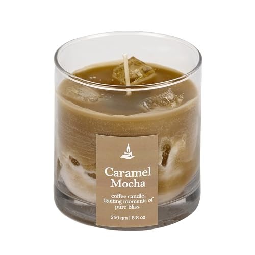 PROSPERRO LUMO by Parkash Candles Caramel Mocha Coffee Scented Candle, Paraffin Wax and Gel Wax as ice Cubes- Coffee, Chocolate and Vanilla (Caramel Mocha) - Image 3