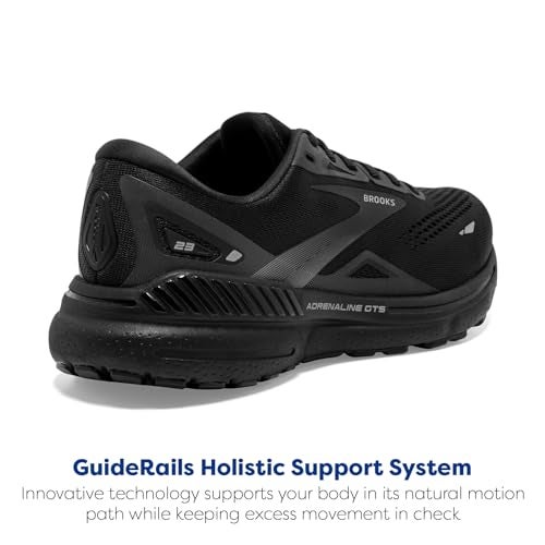 Brooks Women’s Adrenaline GTS 23 Supportive Running Shoe - Black/Black/Ebony - 6 Medium - Image 3
