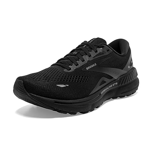 Brooks Women’s Adrenaline GTS 23 Supportive Running Shoe - Black/Black/Ebony - 6 Medium - Image 1