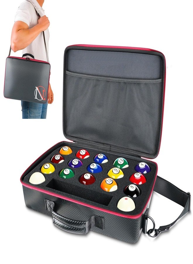Bangzi Pool Ball Case, Padded Billiard Carrying Bag with Handle and Shoulder Strap, Billiard Accessories Storage Bag for Pool Balls, Cues, Training Tools,Good for Clubs,Tournaments, Home Use - Image 1