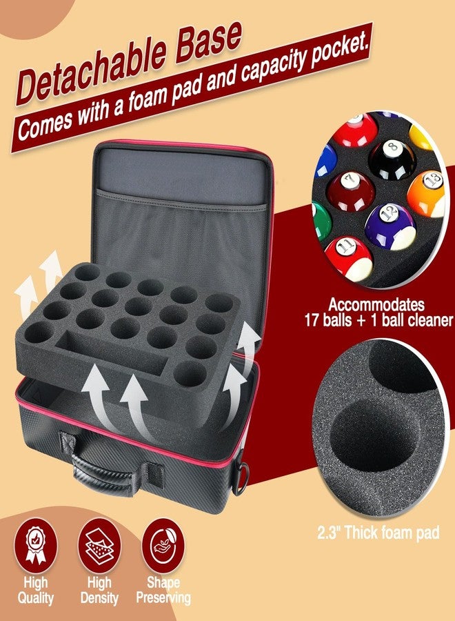 Bangzi Pool Ball Case, Padded Billiard Carrying Bag with Handle and Shoulder Strap, Billiard Accessories Storage Bag for Pool Balls, Cues, Training Tools,Good for Clubs,Tournaments, Home Use - Image 2