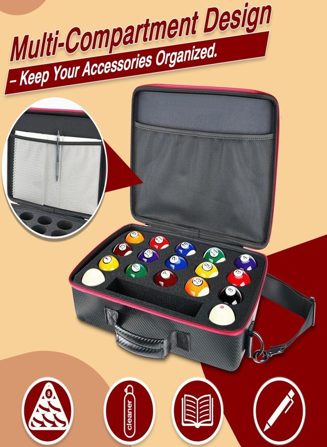 Bangzi Pool Ball Case, Padded Billiard Carrying Bag with Handle and Shoulder Strap, Billiard Accessories Storage Bag for Pool Balls, Cues, Training Tools,Good for Clubs,Tournaments, Home Use - Image 3