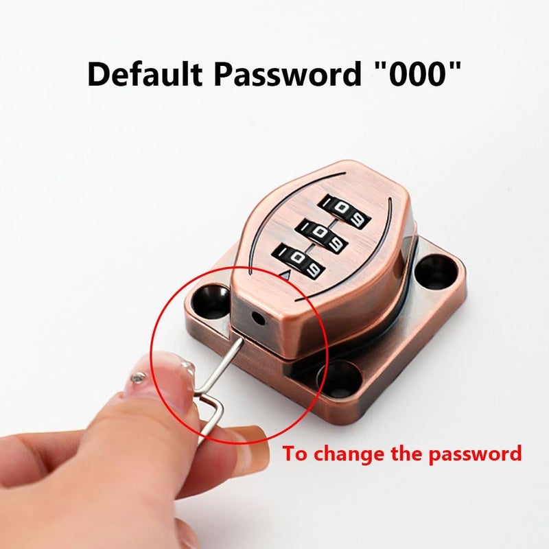 2Pcs Bright Silver Keyless Combination Door Security Slide Latch Lock For Cabinet Outdoor - Image 5