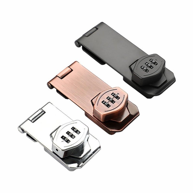 2Pcs Bright Silver Keyless Combination Door Security Slide Latch Lock For Cabinet Outdoor - Image 4