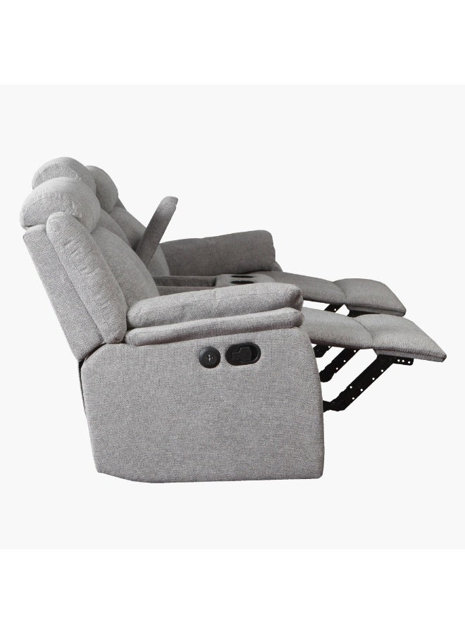 Home Box Hilton 2-Seater Fabric Recliner With 2-Cupholder Console And Usb Port 99 X 152 X 94 X Cm - Image 2