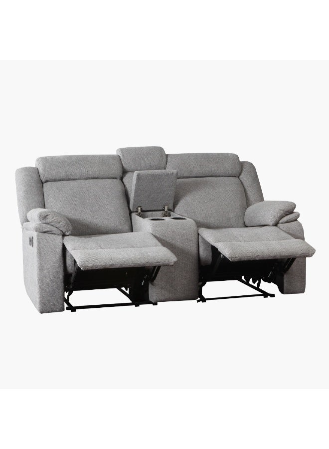 Home Box Hilton 2-Seater Fabric Recliner With 2-Cupholder Console And Usb Port 99 X 152 X 94 X Cm - Image 3