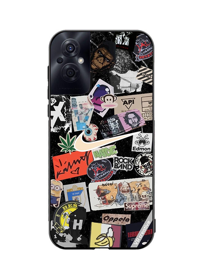 VR CREATIVE Protective Case Cover For Oppo Reno8 Z Nike Stickers Design Multicolour - Image 1