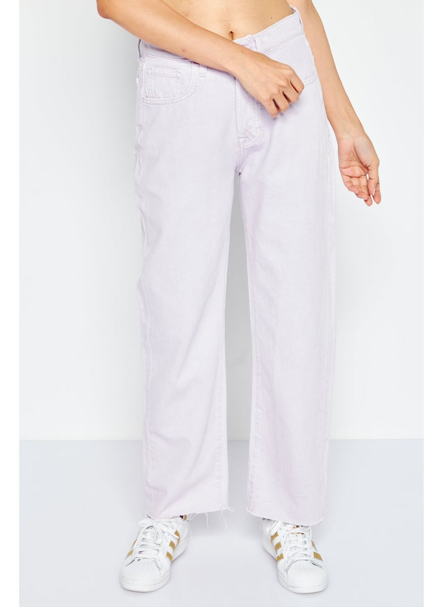7 FOR ALL MANKIND - Women Regular Fit Solid Non-Stretchable Straight Leg Jeans, Lavender - Image 1