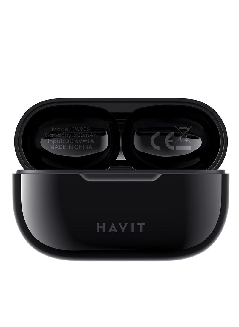 هافيت - سماعات ستيريو لاسلكية حقيقية Havit TW925 - أسود - Image 1