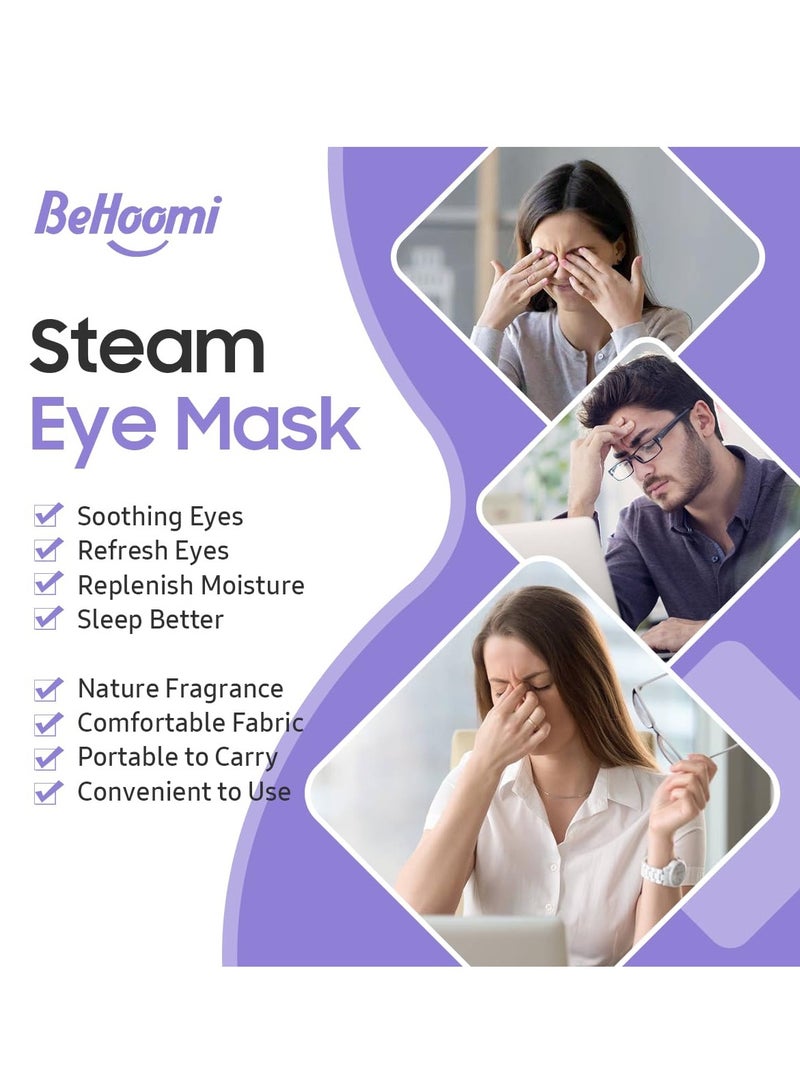 BeHoomi Steam Eye Mask, 10 Packs Heated Eye Mask, Self Heating Disposable SPA Warm Compress for Eyes Sleep Mask, Travel Essentials & Relaxation Gifts, Stocking Stuffers (Lavender Scent)  - Image 5