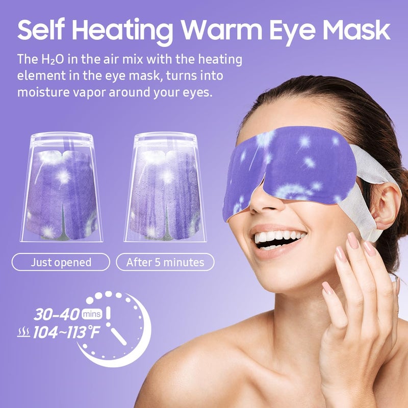 BeHoomi Steam Eye Mask, 10 Packs Heated Eye Mask, Self Heating Disposable SPA Warm Compress for Eyes Sleep Mask, Travel Essentials & Relaxation Gifts, Stocking Stuffers (Lavender Scent) - Image 5