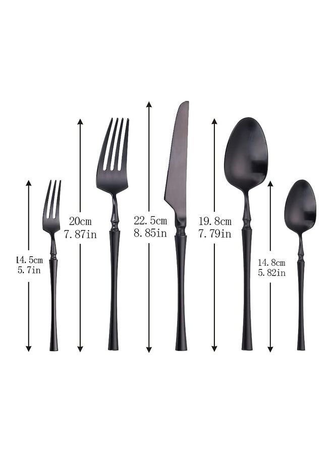 نيبمينينت طقم أدوات مائدة من الستانلس ستيل 5 قطع ذهبي/ أسود - Image 2