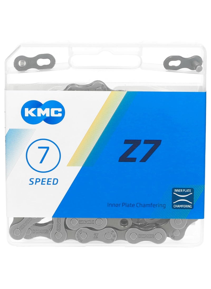 KMC KMC Bike Chain Z7 High Performance Bicycle Chain Quality  Highly Compatible with Chamfered Inner Plates Shifting Performance Bicycle Chain MultiSpeed Bike Chain 12 X 332  114 Links  - Image 1