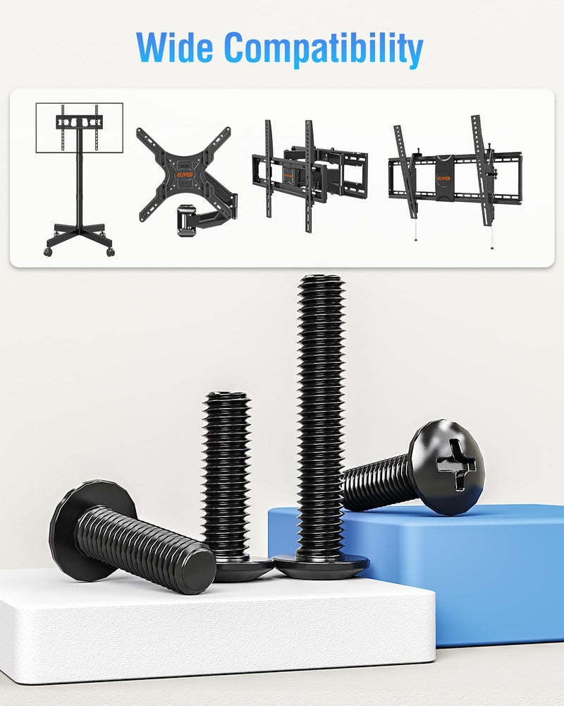 ELIVED Universal TV Mounting Hardware Kit Set with Box, Includes M4 M5 M6 M8 Screws, Washers, Spacers, Replacement Screws for TV VESA Mounting, Fit Most Flat/Curved TV/Monitor up to 80 Inch - Image 3
