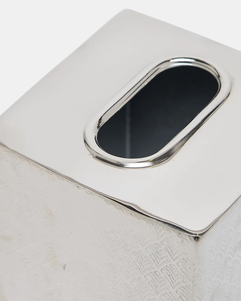 REDTAG Silver Palm Aluminum Square Tissue Box