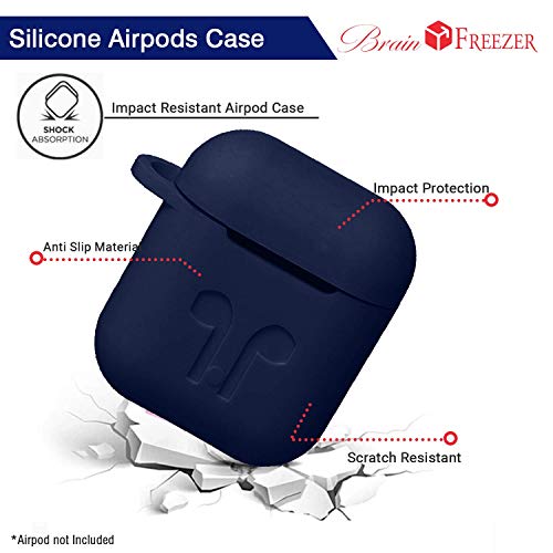 Brain Freezer TPU Shock Proof Protection Carrying Box Case Compatible with AirPods 1 & 2 Only (Not Compatible with Petron, Earpods, Airpod 3) Wireless Headset Earphone Blue (Airpod Not Included) - Image 5