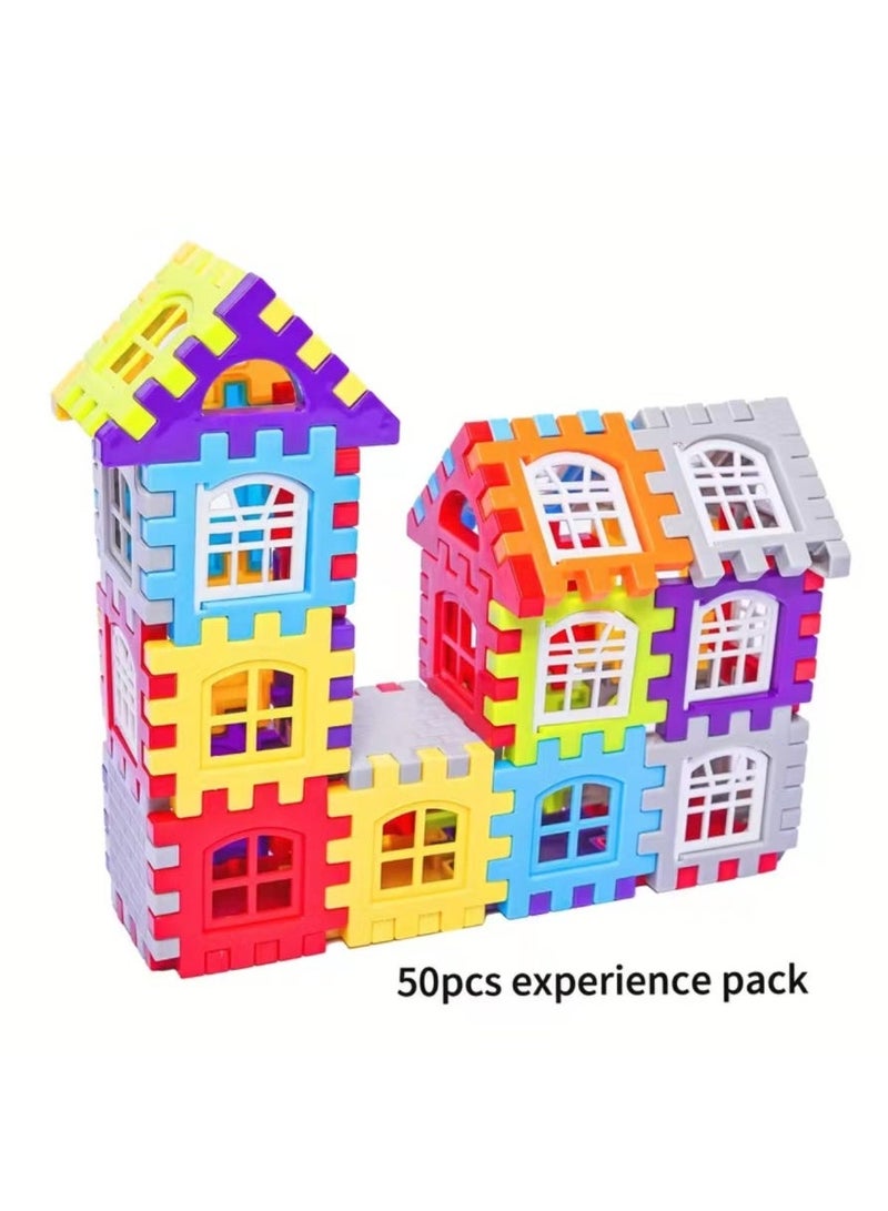 Educational Puzzle Set for & Age 3+ (50Pcs) Brain-Boosting Building Blocks Toys with Color-Coded Pieces - Image 1
