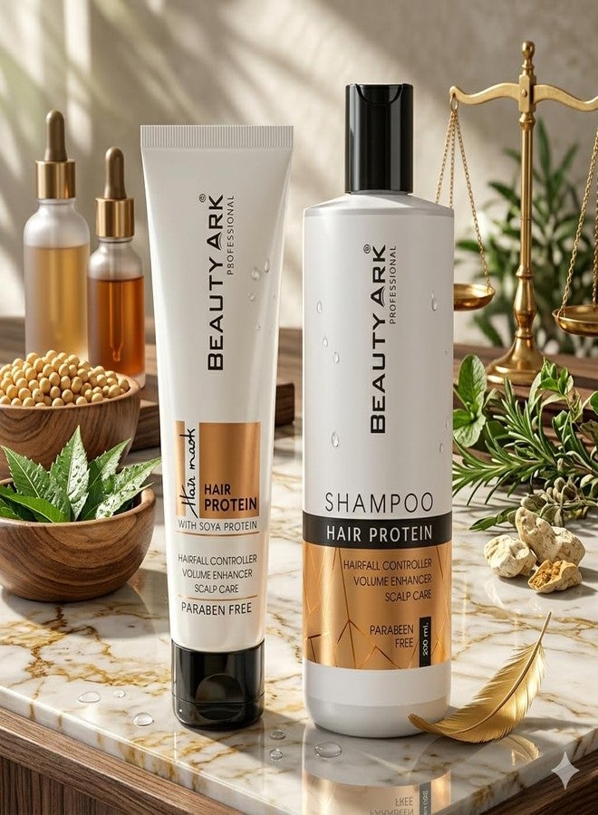 Beauty Ark Hair Protein Shampoo (200ML) with Protein Mask (100GM), Hairfall Controller, Volume Enhancer, Scalp Care. - Image 1
