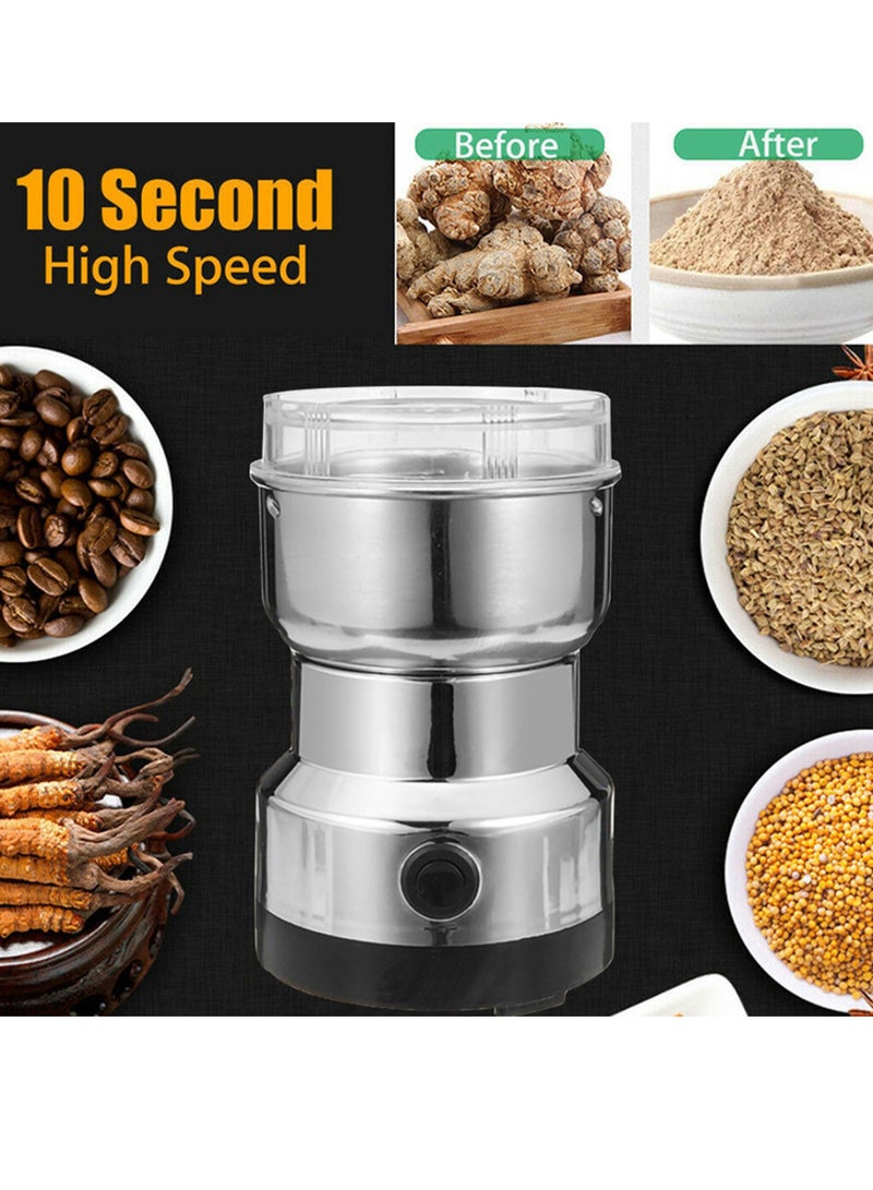 Multifunction Smash Machine Electric Cereals Grain Grinder Mill Spice Herbs Pulverizer Grinding Machine Tool Stainless Steel Electric Coffee Bean Grinder for Home - Image 1