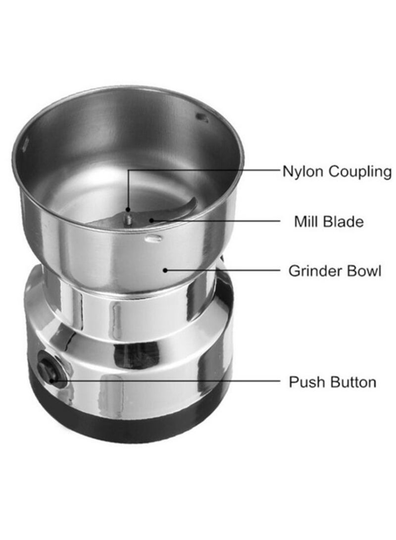 Multifunction Smash Machine Electric Cereals Grain Grinder Mill Spice Herbs Pulverizer Grinding Machine Tool Stainless Steel Electric Coffee Bean Grinder for Home - Image 5