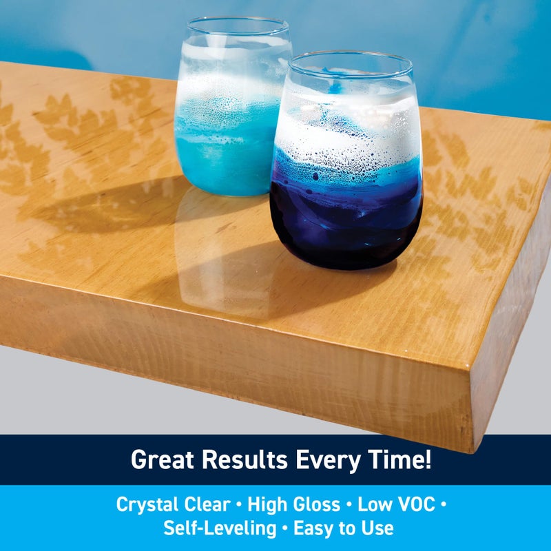TotalBoat Table Top Epoxy Resin Kit - 2 Quart Kit Size Crystal Clear Formula with High-Gloss Finish & UV-Resistance - Easy 1:1 Ratio for Bar and Counter Coating, Woodworking, and Resin Art Casting - Image 2