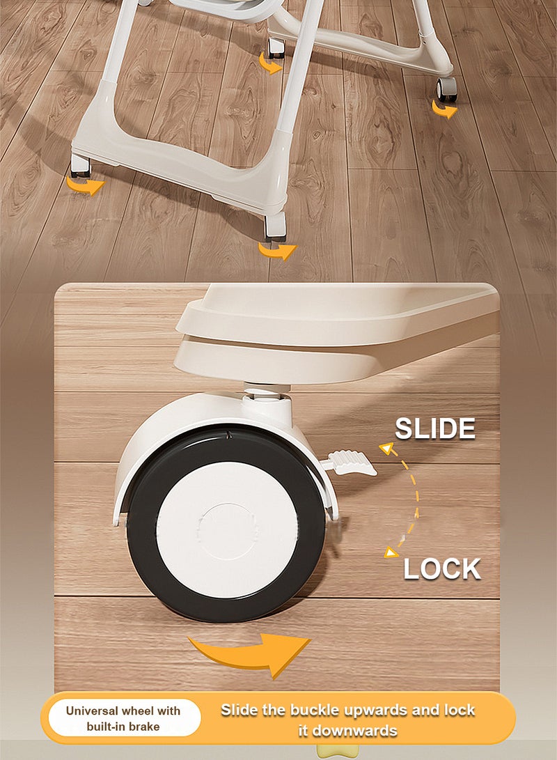 ما بيبي ارتفاع قابل للتعديل كرسي الطعام متعددة الوظائف كرسي الطعام متعددة الوظائف طفل للطي - Image 3