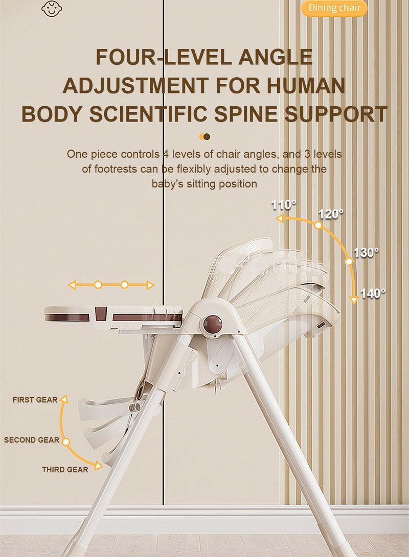 ما بيبي ارتفاع قابل للتعديل كرسي الطعام متعددة الوظائف كرسي الطعام متعددة الوظائف طفل للطي - Image 4