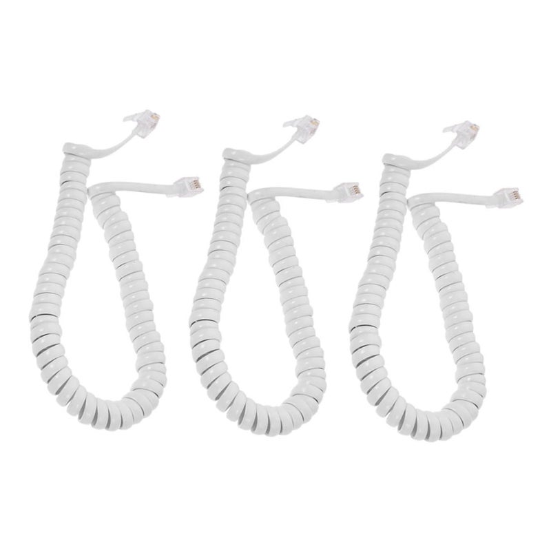 Coiled Telephone Cord 3 Pack Durable Spring Design for Home Office Landline Phones - Image 2