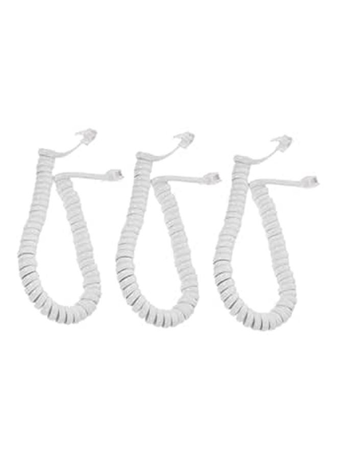 Coiled Telephone Cord 3 Pack Durable Spring Design for Home Office Landline Phones - Image 1