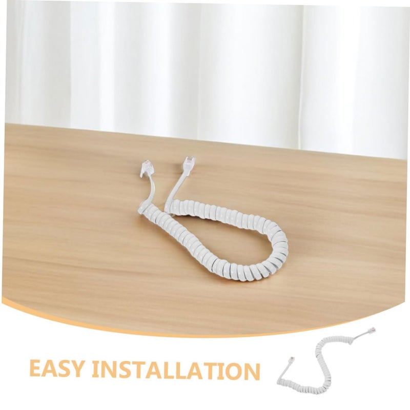Coiled Telephone Cord 3 Pack Durable Spring Design for Home Office Landline Phones - Image 4