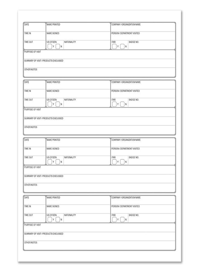 BookFactory ITAR Visitor Log Book, Soft Touch Hardbound, 100 Pages - Image 4
