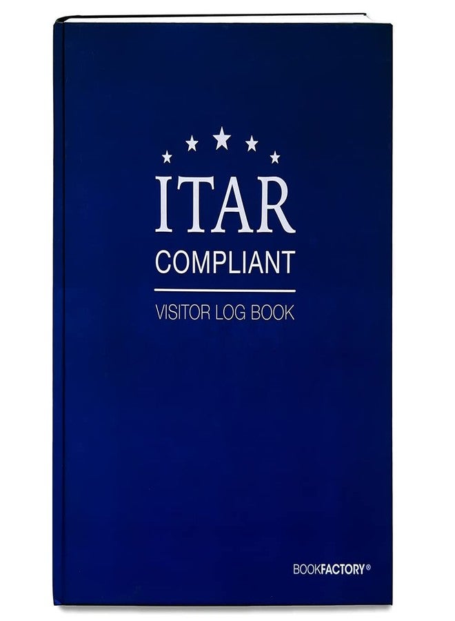 BookFactory ITAR Visitor Log Book, Soft Touch Hardbound, 100 Pages - Image 1