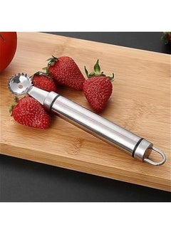 Generic 3Pcs Silver Stainless Steel Strawberry Huller and Tomato Stem Corer Tool Multi-Function Stainless Corer and Pitter Remover for Strawberry Gadgets Kitchen Tool, Fruit Tools, Fruit and Vegetable Corer  - Image 3