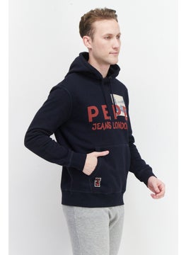 Pepe Jeans Men Brand Logo Hooded Sweatshirt, Navy  - Image 4