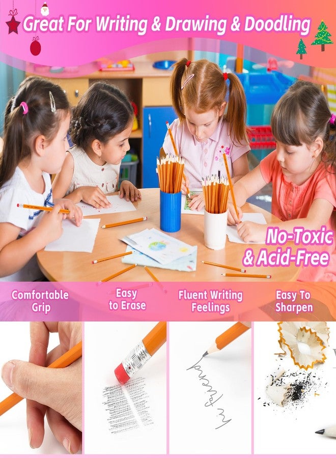 Donyang 360 Pack #2 Pencils Bulk, Pre-Sharpened Number 2 HB Yellow Pencils with Top Erasers for Writing, Drawing, Sketching, Teacher Essentials Office Accessories - Image 4