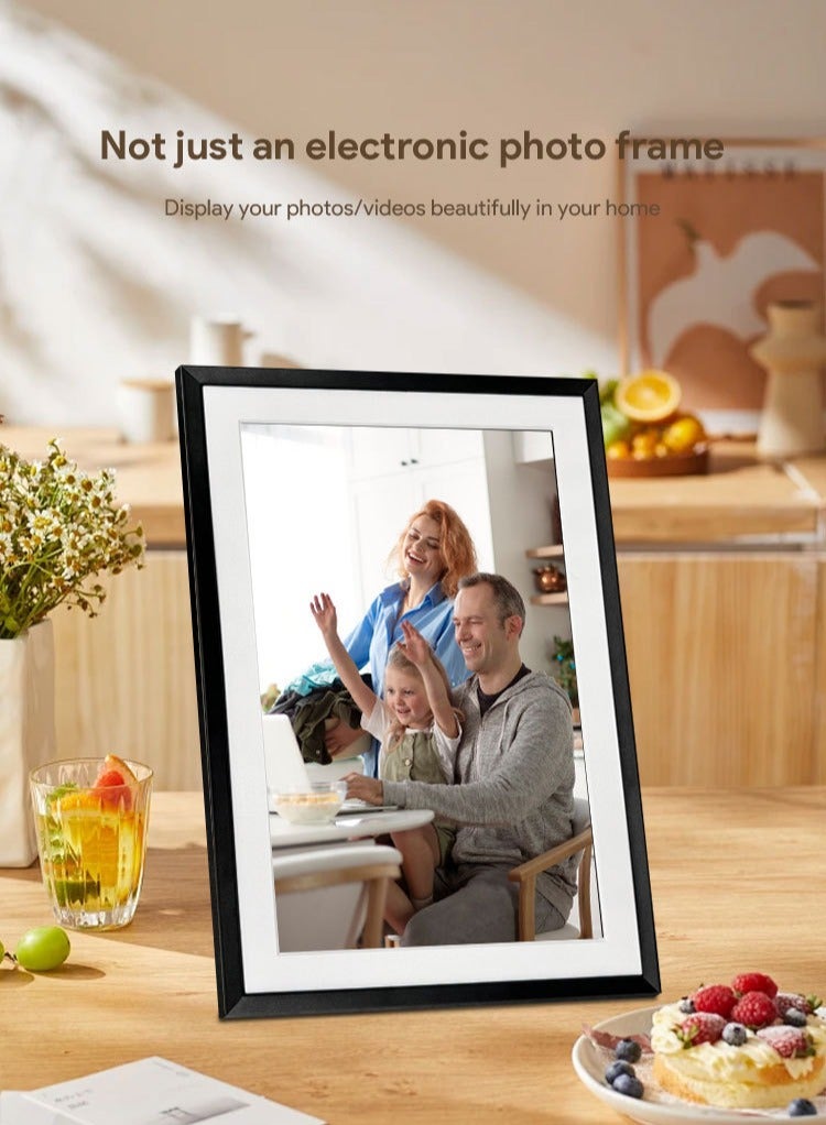 XiuWoo 10.1'' Digital Picture Frame with 32GB Storage,With Adjusatable Atmosphere Light Strip, Digital Photo Frame with  Touch Screen, Share Photos/Videos and Send Best Wishes via Frameo  - Image 3