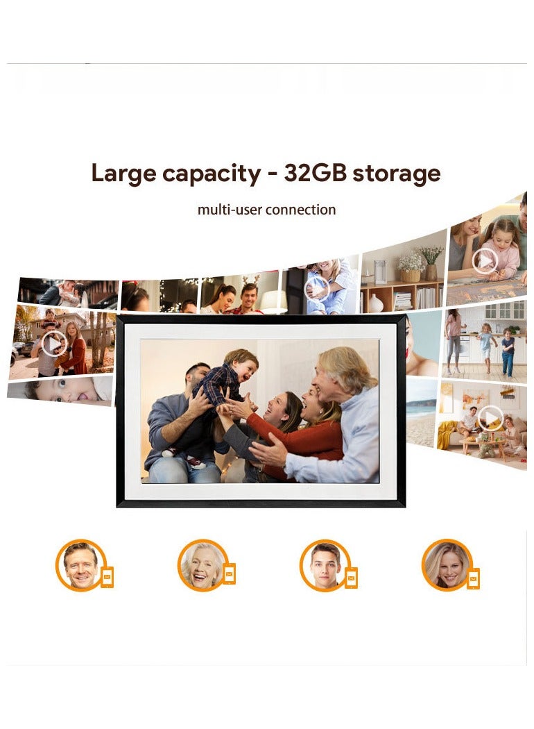 XiuWoo 10.1'' Digital Picture Frame with 32GB Storage,With Adjusatable Atmosphere Light Strip, Digital Photo Frame with  Touch Screen, Share Photos/Videos and Send Best Wishes via Frameo  - Image 5