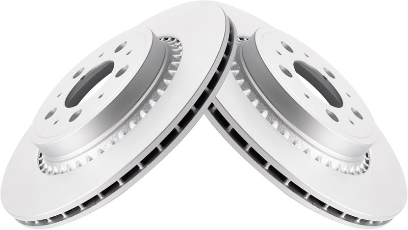 TRQ Rear Brake Rotors Set Vented Premium G-Coated Compatible with 2003-2014 Volvo XC90 - Image 3