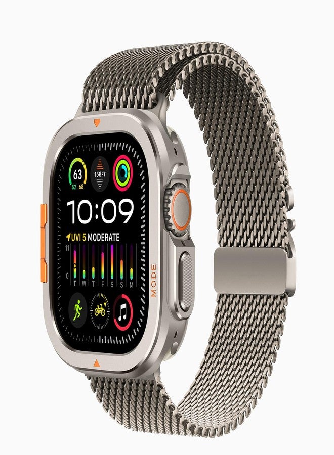 جراب Bisikor 2 في 1 صلب من البولي كربونات والمعدن، متوافق مع ساعة Apple Watch Ultra 2/Ultra 49 مم، جراب معدني مقاوم للصدمات مع غطاء خلفي لساعة iWatch 49 مم، تيتانيوم - Image 2