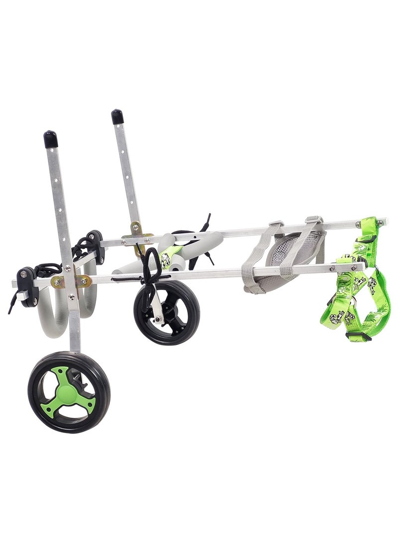 MAJIBAO Dog wheelchair for Injured dogs, Aluminium alloy pet wheelchair with Hind legs and chest support, Pet rehabilitation and Mobility aid for Large-sized breeds 48.5 cm L (Green) - Image 1