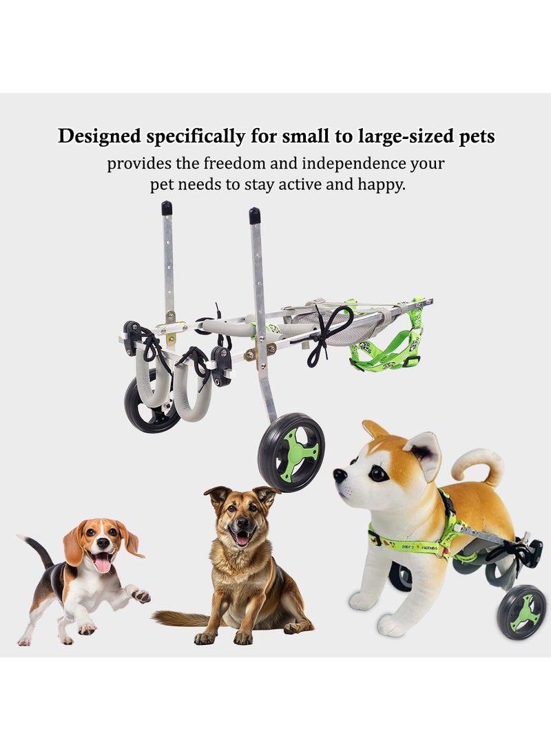 MAJIBAO Dog wheelchair for Injured dogs, Aluminium alloy pet wheelchair with Hind legs and chest support, Pet rehabilitation and Mobility aid for Large-sized breeds 48.5 cm L (Green) - Image 5