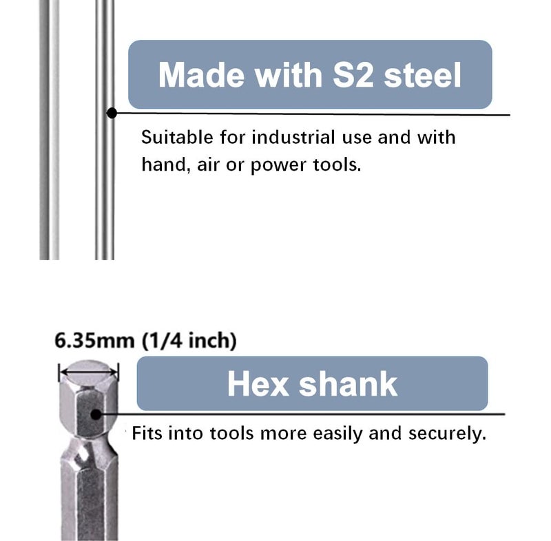 aiyun 12 Piece Slotted Phillips Head Drill Bits, 1/4 Hex Shank Magnetic Screw Driver Bit Set S2 Steel 2 Inch Long Screwdriver Sets (2 Inch) - Image 5