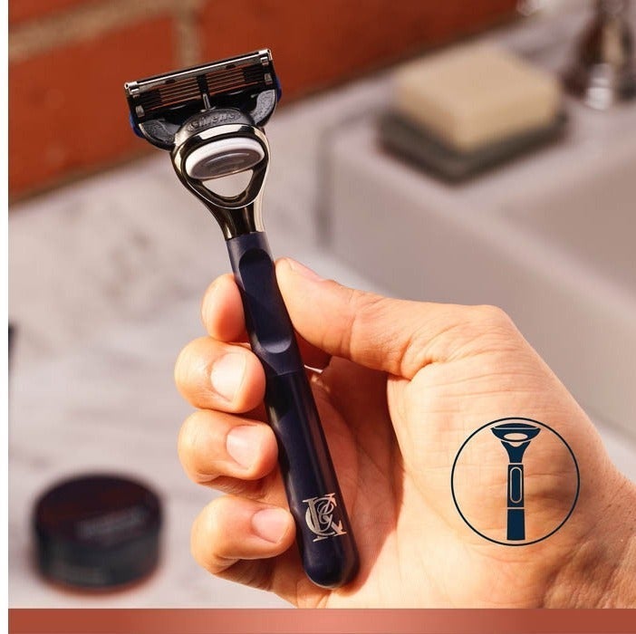 ماكينة حلاقة King C. Gillette للرجال بخمس شفرات وحافة دقيقة مدمجة ومقبض فاخر - Image 2