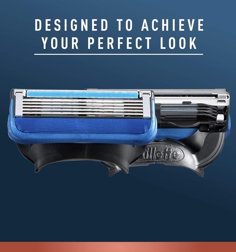 ماكينة حلاقة King C. Gillette للرجال بخمس شفرات وحافة دقيقة مدمجة ومقبض فاخر - Image 4