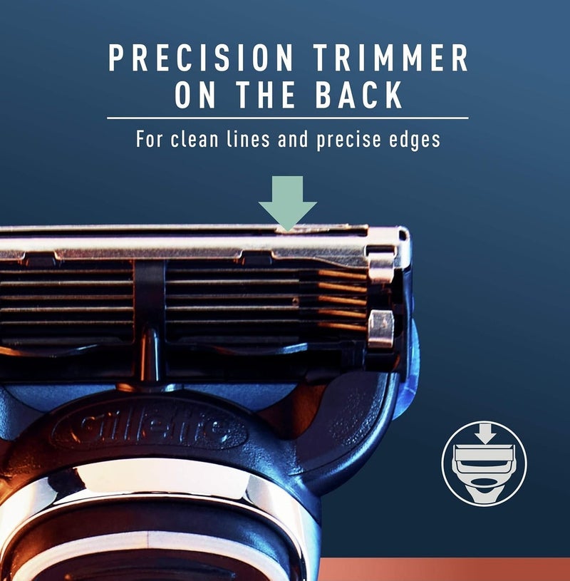 ماكينة حلاقة King C. Gillette للرجال بخمس شفرات وحافة دقيقة مدمجة ومقبض فاخر - Image 3