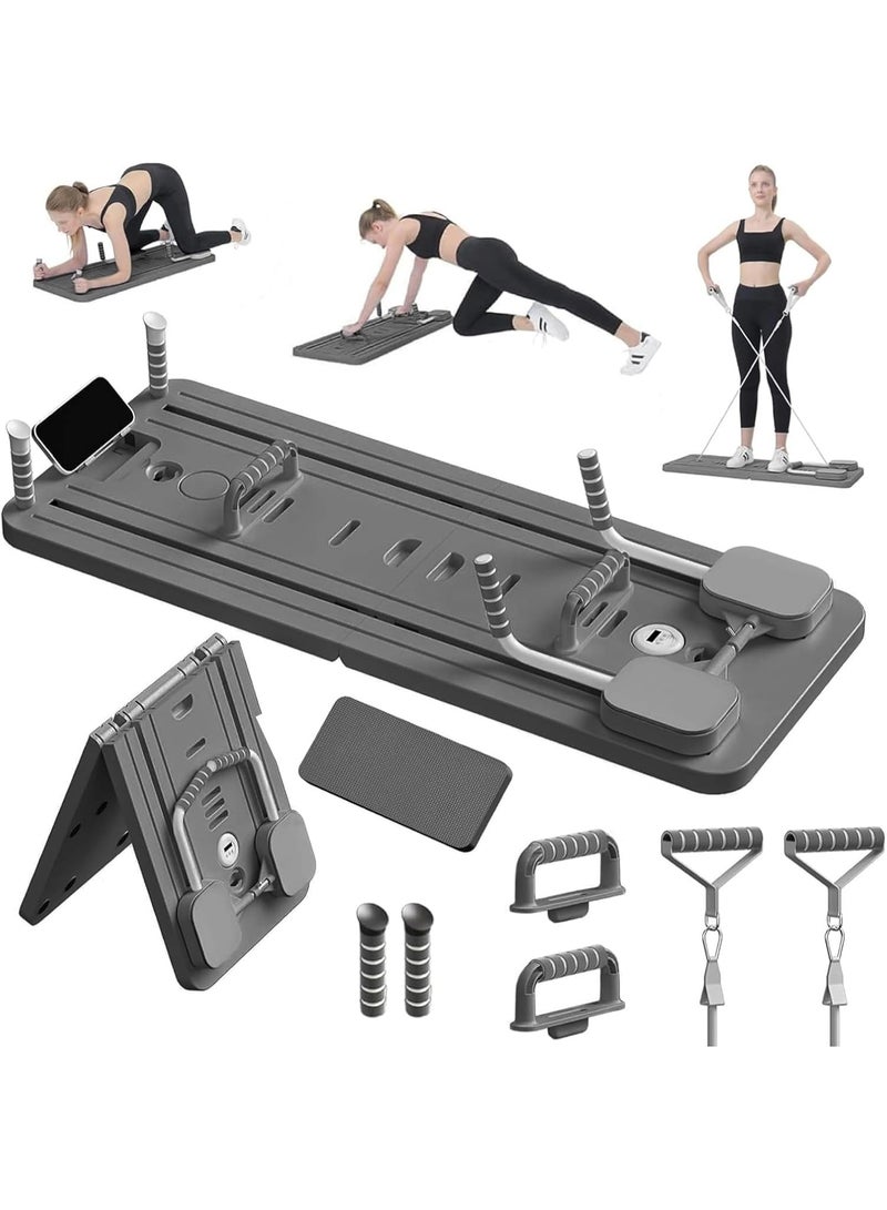 XVersion Pro Foldable Pilates Reformer Machine with Springboard | 6-in-1 Mini Fitness Board for Full-Body Workout | Pilates Reformer with Essentials Kit for Professional Training | Ideal for Home, Gym & Office Use - Image 1