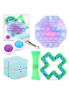 Decompression Toy Suit 5 Suit Decompression Key Chain Unlimited Rubik's Cube Decompression Finger Bubble Music Generation-Color:JL002-5 Decompression Suit Bag 135g